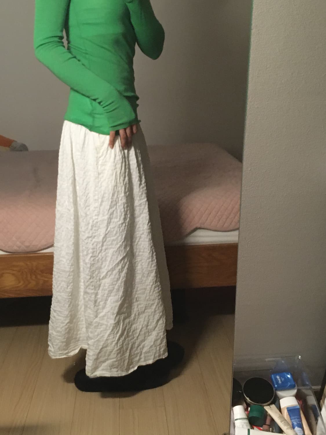 유니클로 시어서커볼륨 롱스커트 상품이미지3