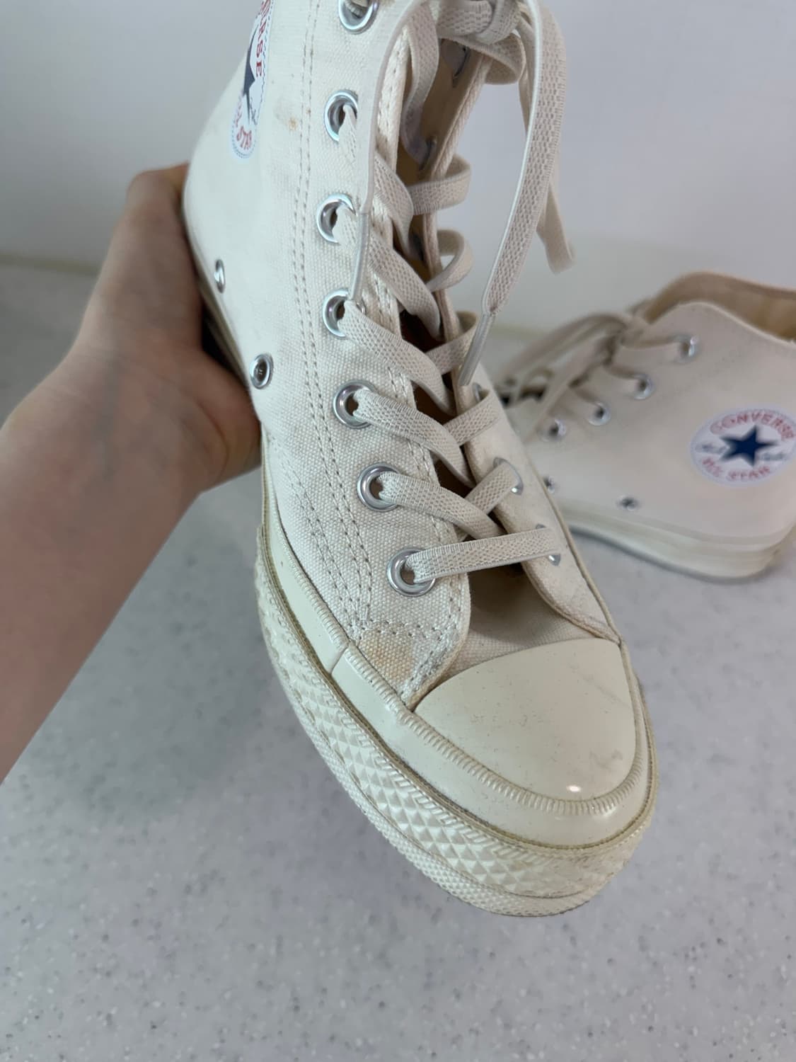 꼼데 컨버스  아이보리 하이 240 상품이미지3