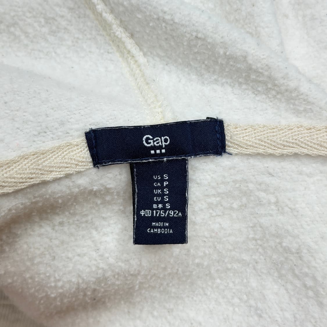 GAP 갭 스펠로고 기모 후드티 오트밀 S 상품이미지4