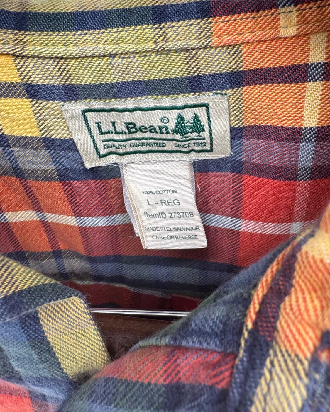 🍁 L.L.Bean 클래식 옐로우 멀티 체크 셔츠  상품이미지4