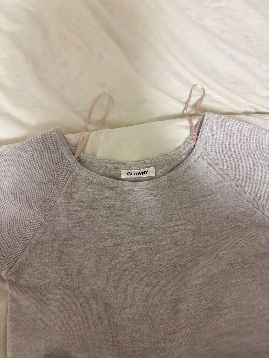 글로니 보우 슬릿 반팔 니트 상품이미지2