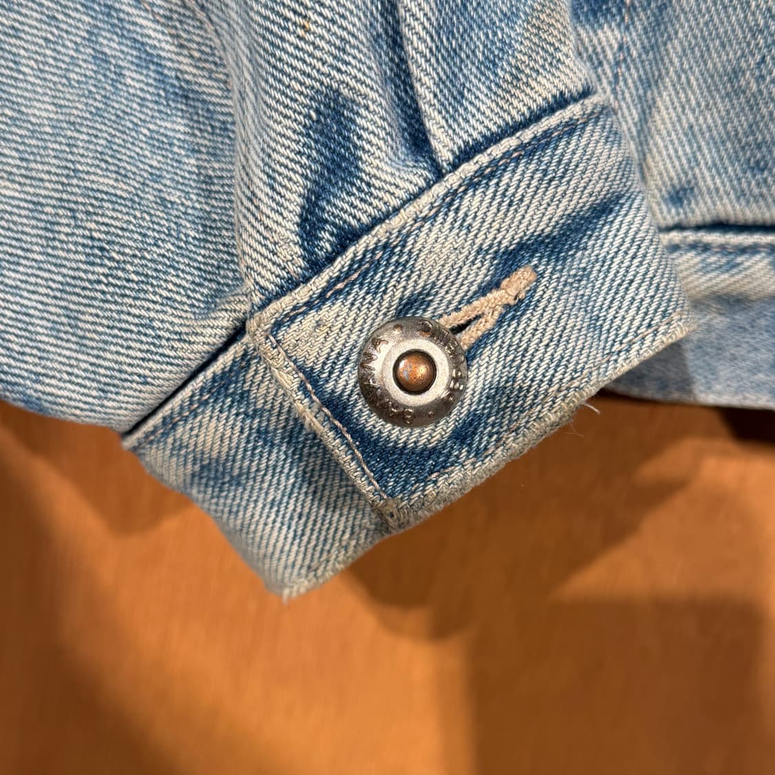 바나나리퍼블릭 90s 레더카라 데님 트러커 자켓 100 상품이미지9