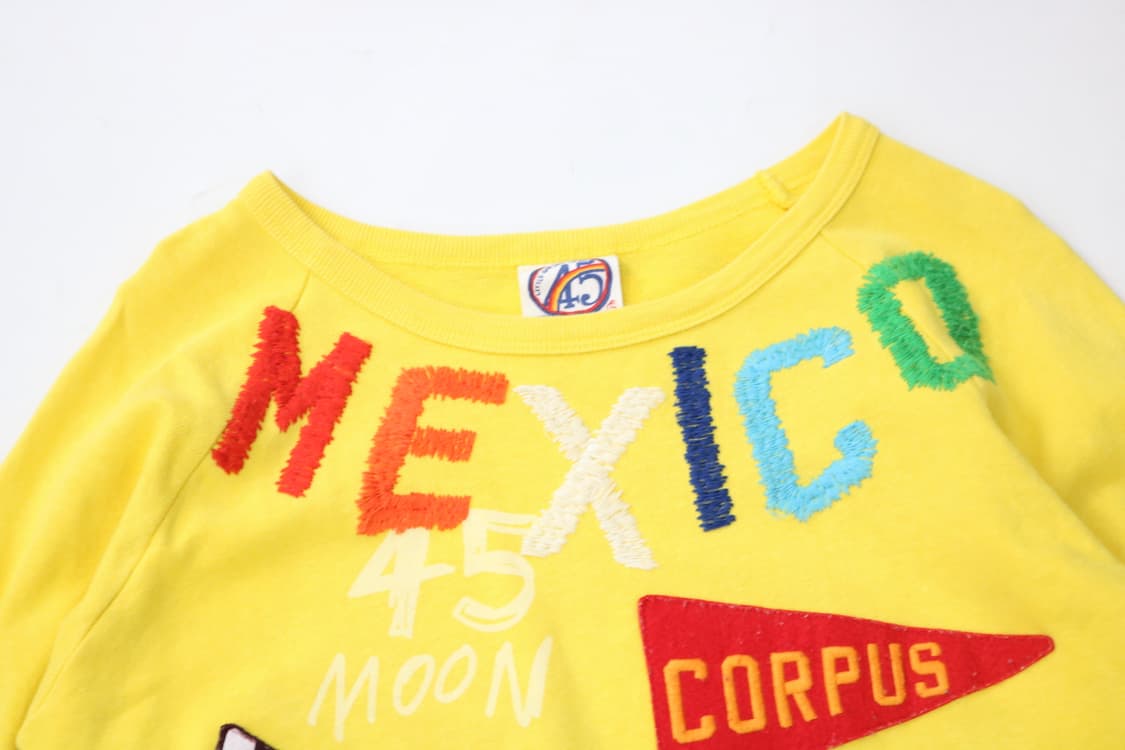 45rpm 빈티지 옐로우 아카이브 패치 & 그래픽 래글런 스웻셔츠 상품이미지6