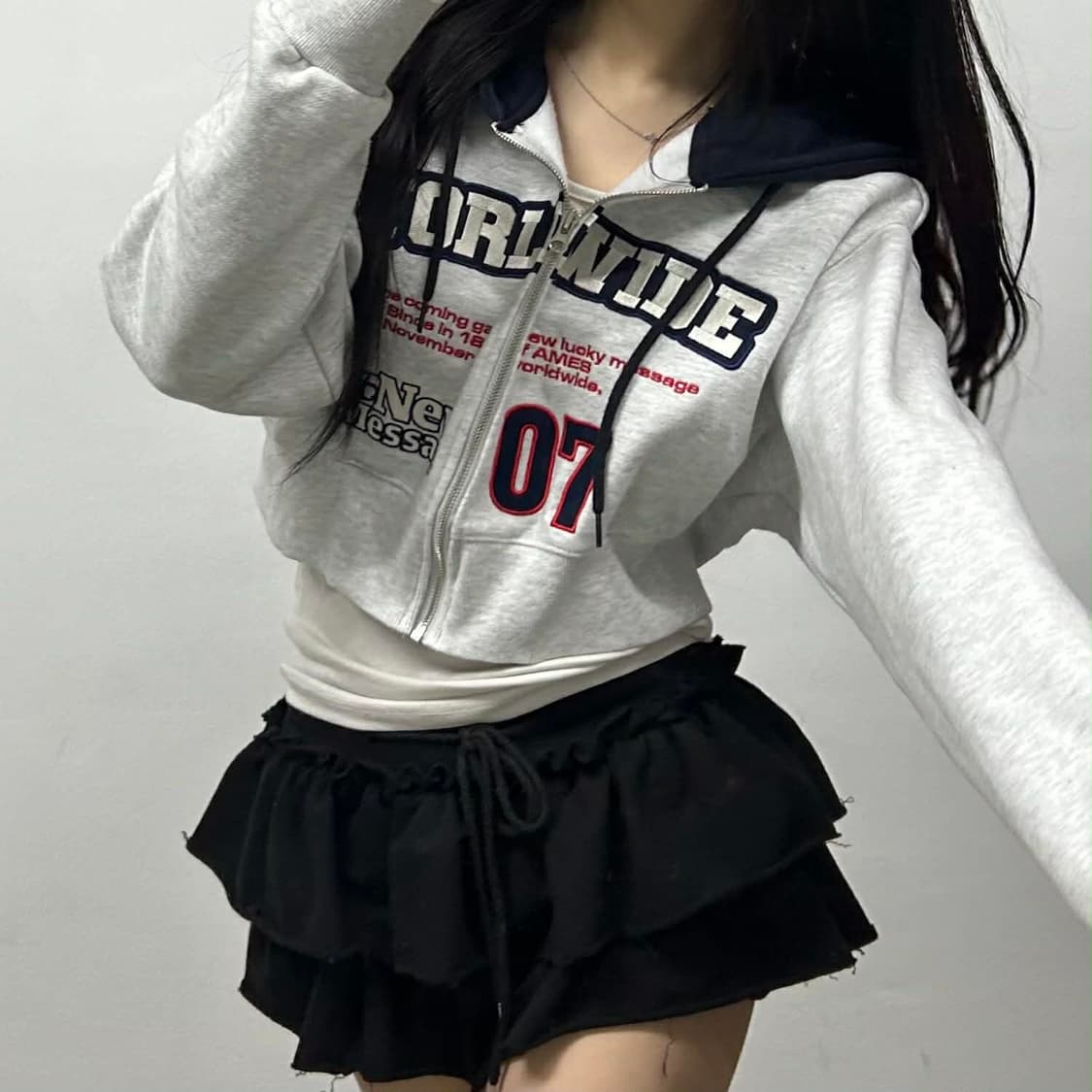 Ames 아메스 크롭 후드집업 희귀져지(F) 상품이미지2