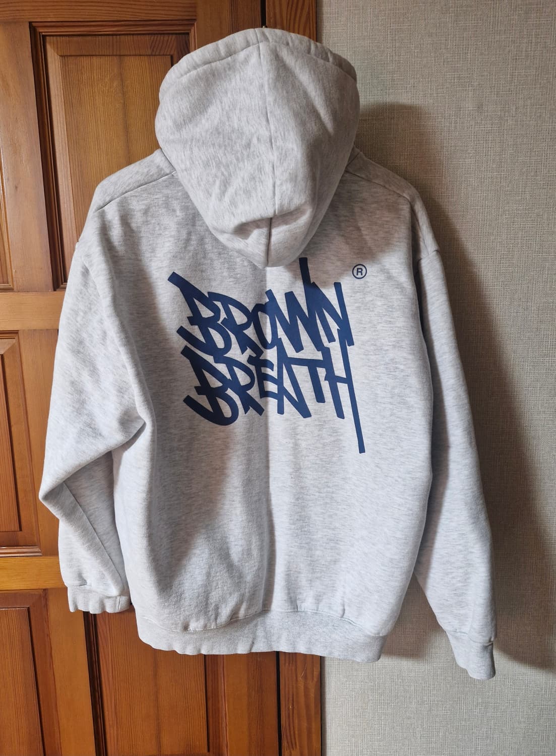 브라운브레스 백프린팅 기모 후드티 멜란지그레이 L 상품이미지1