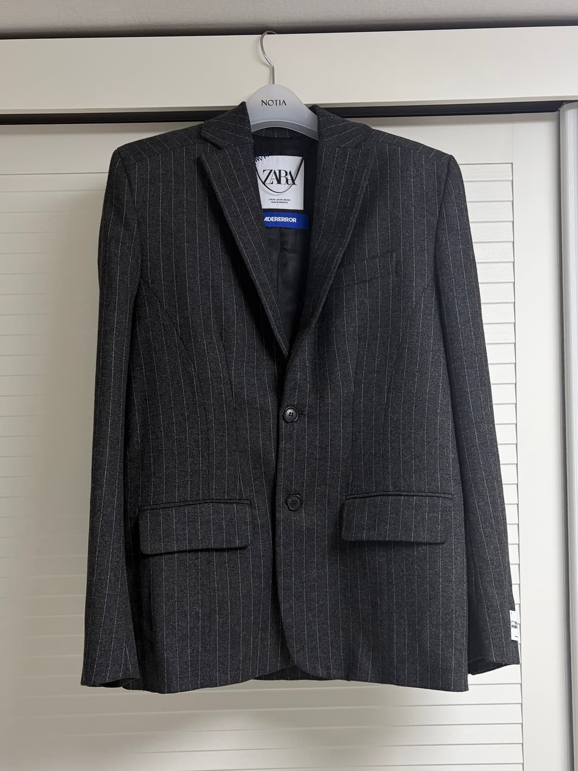 아더에러x자라 스트라이프 오버사이즈 블레이저 그레이 XS 상품이미지1