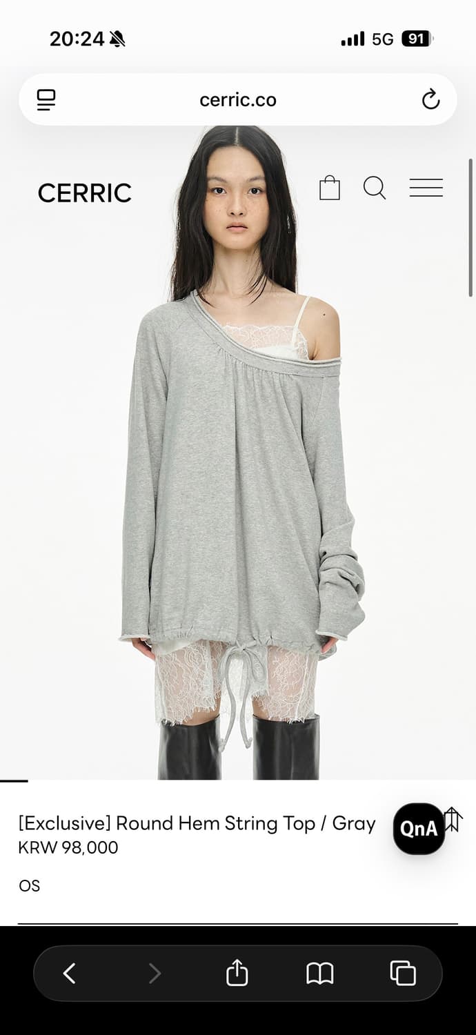 세릭 라운드 헴 스트링 탑 상품이미지1