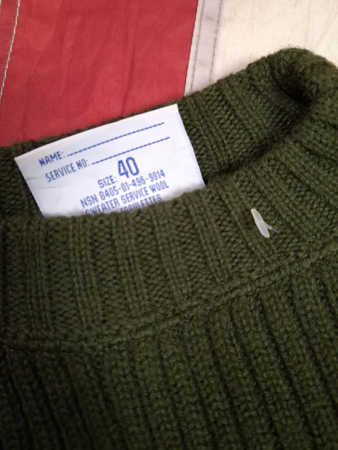 새제품 미군 지급용 울 코만도 스웨터 상품이미지3