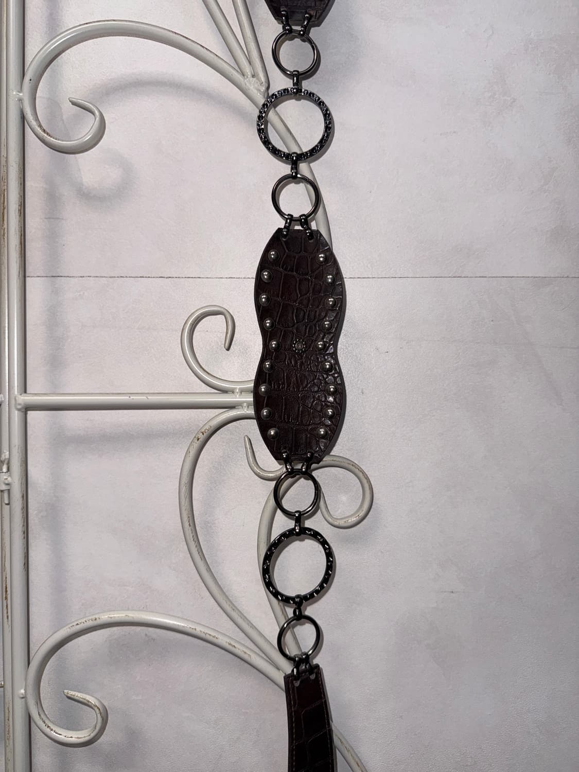 Dark brown ethnic cubic chain belt  상품이미지5