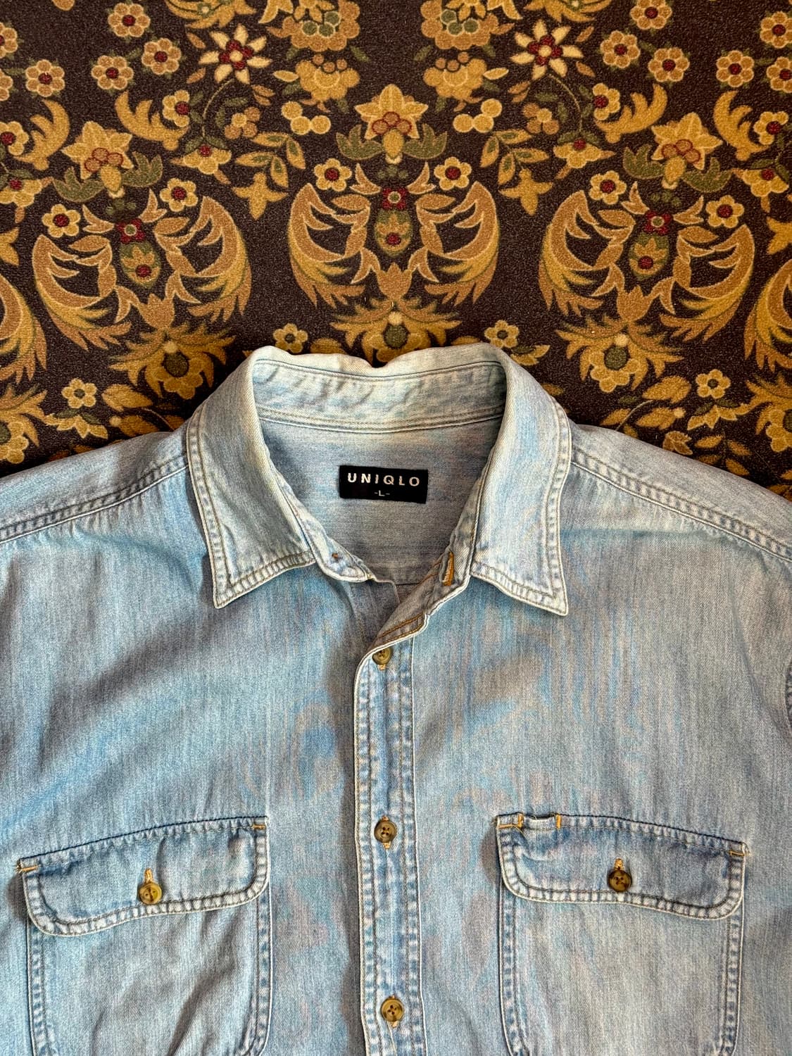 90s 올드 유니클로 데님 하프셔츠 상품이미지2