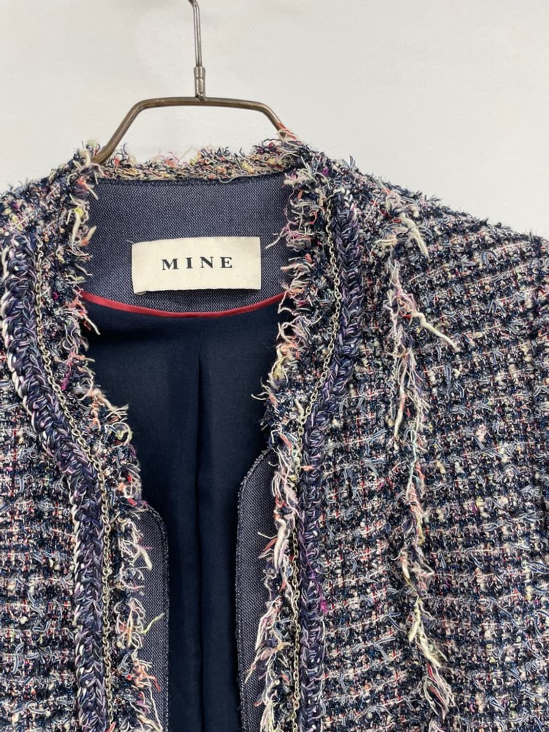 한섬 마인 이태리원단 트위드 자켓 네이비 상품이미지3