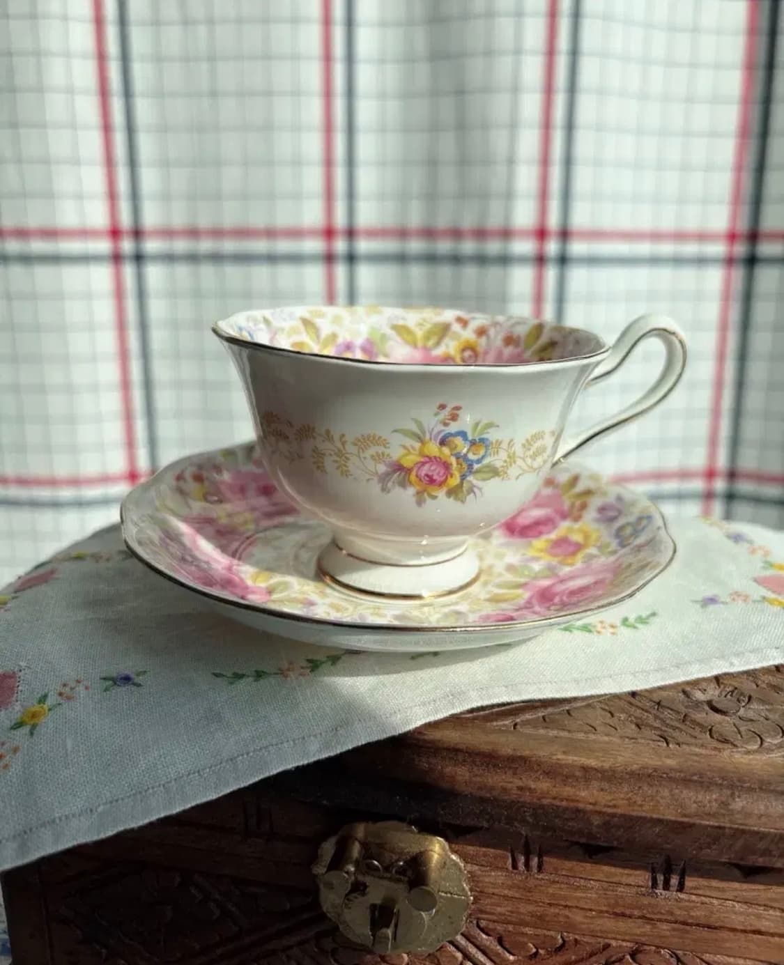 1940s 영국 빈티지 로얄알버트 세레나 에이본 쉐입 티잔 듀오 상품이미지1