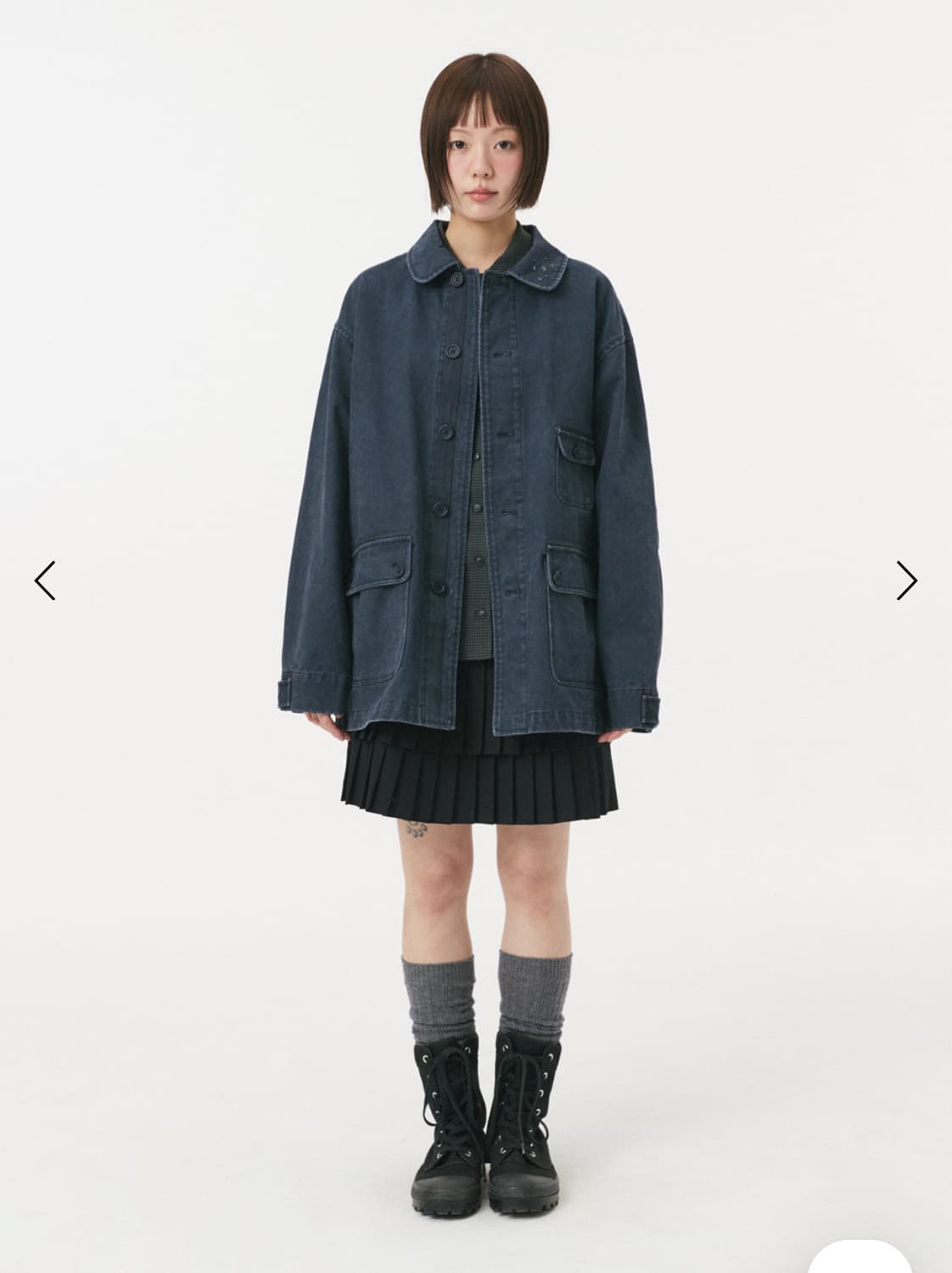 새상품) 오헤시오 스타 플로랄 워시드 코튼 자켓 네이비 상품이미지1