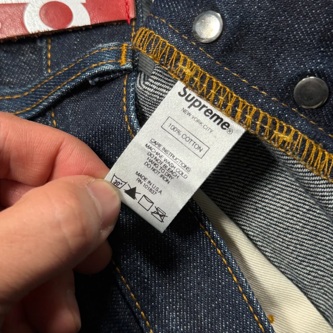 Supreme 슈프림 리지드 셀비지 데님팬츠 상품이미지9