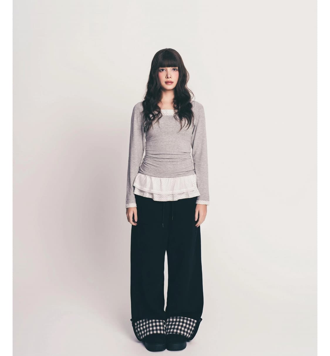 페이즈드 체크 폴딩 팬츠 상품이미지1