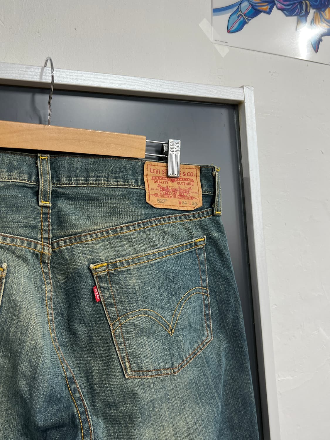 00s Levis 리바이스 527 로우 부츠컷 워싱 데님 팬츠 상품이미지2