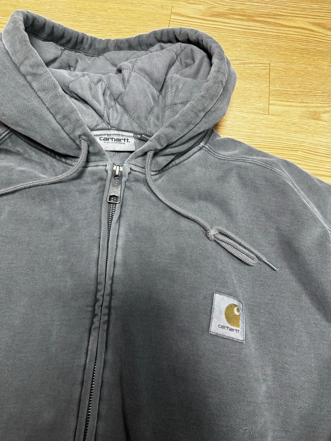 칼하트 WIP 후드 비스타 자켓 블랙 가먼트 다이드 XL 상품이미지2