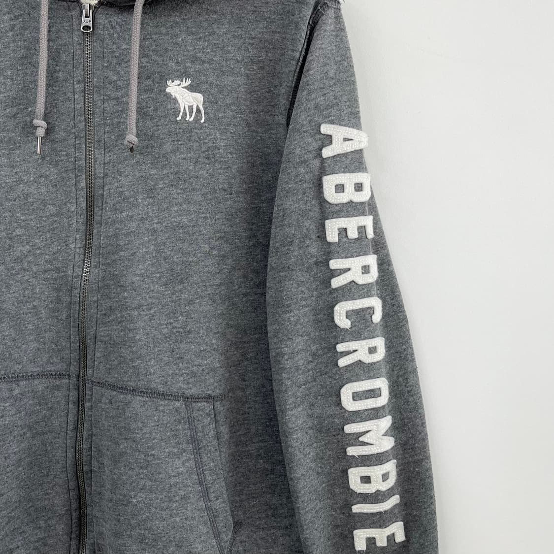 아베크롬비 사슴로고 그레이 후드집업 상품이미지4