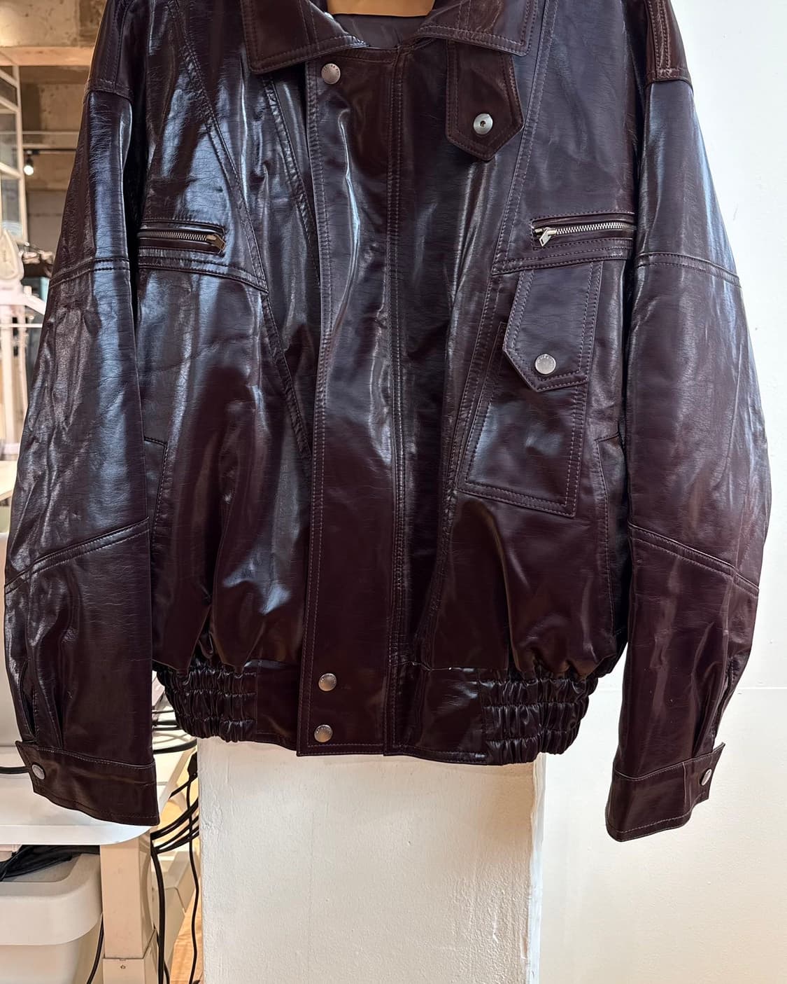 레지나 표 버건디 레이온 자켓  상품이미지6