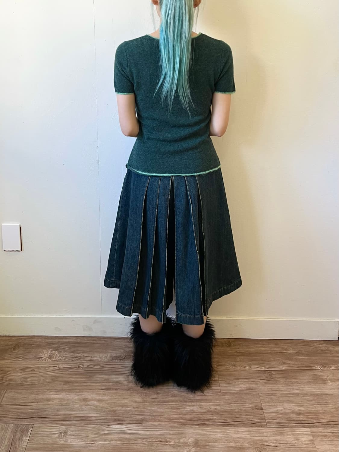 Content Contenu 핀턱 데님 스커트진 상품이미지9