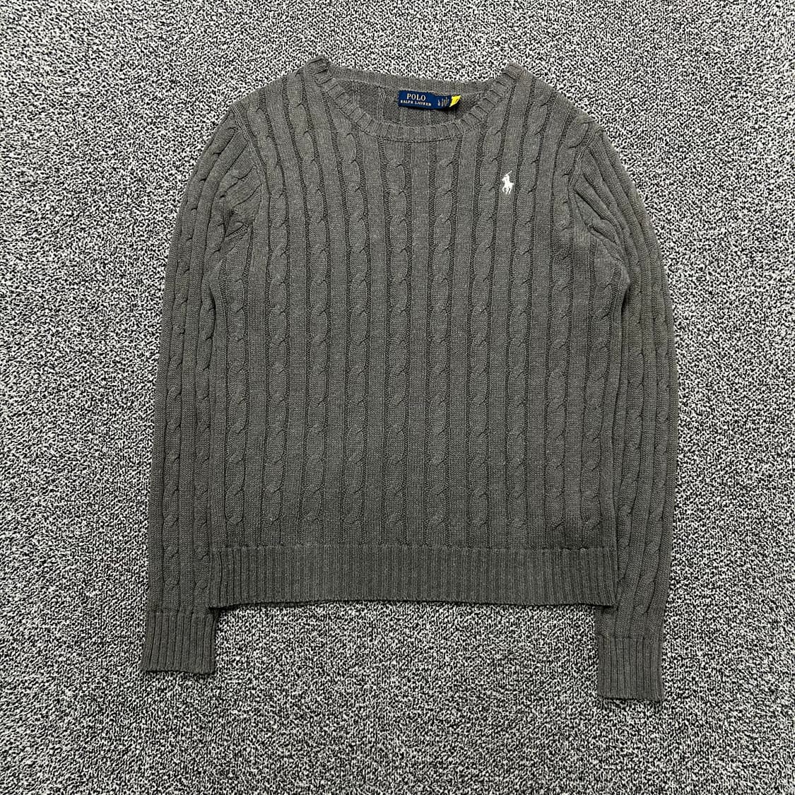 폴로 그레이 케이블 코튼 니트 상품이미지1