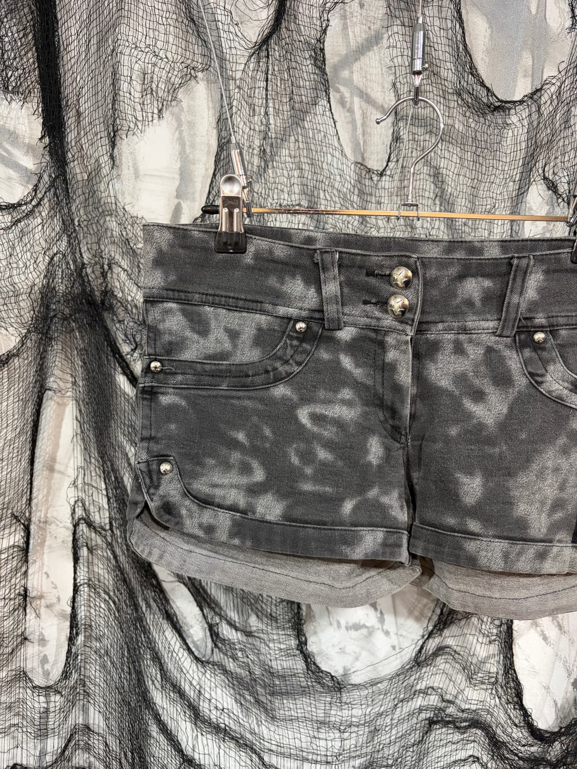 Y2K tiedye star zipper detail short pant 상품이미지5