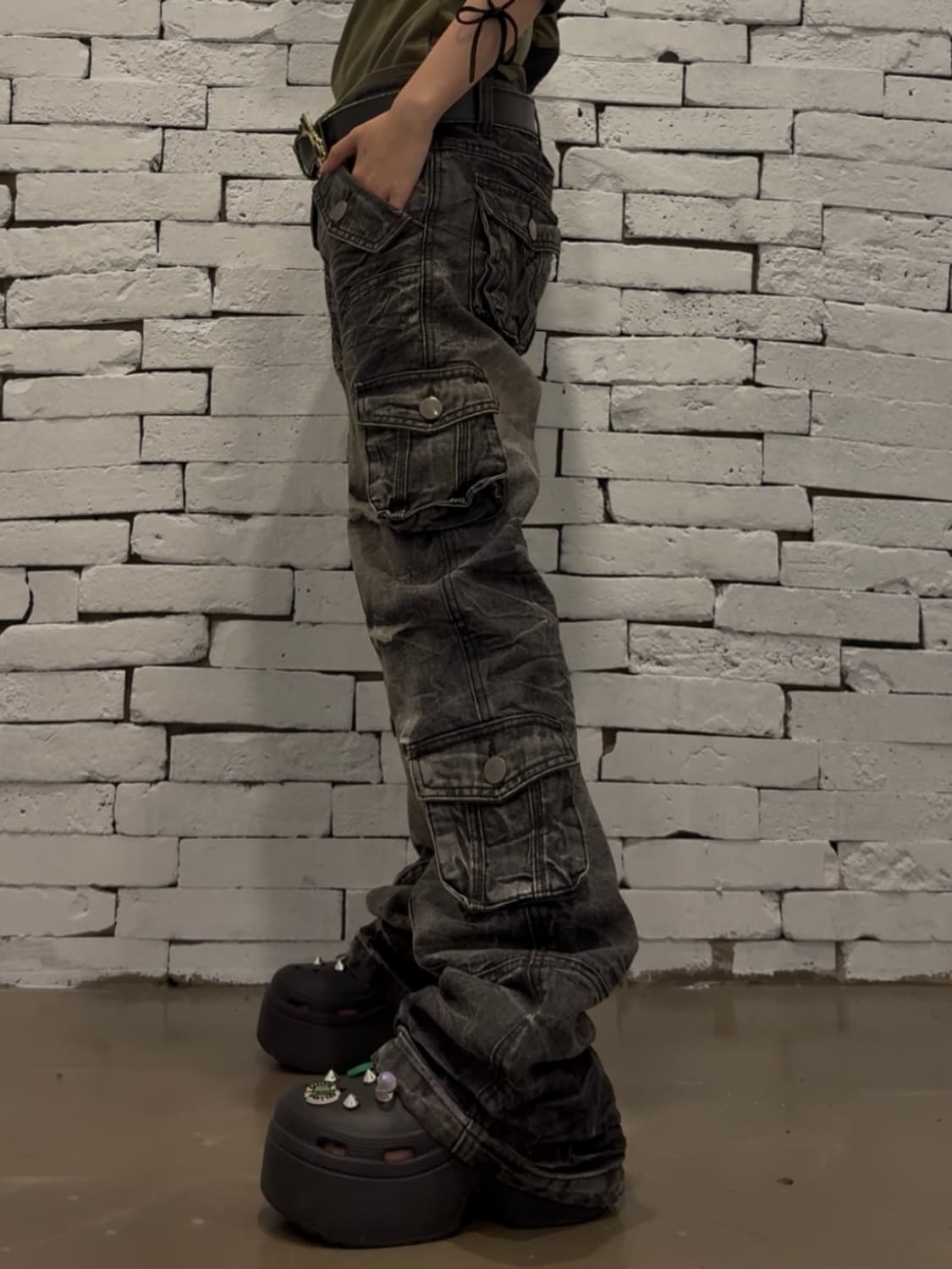 00s Y2k jpn boots cut multipoket pants 상품이미지7