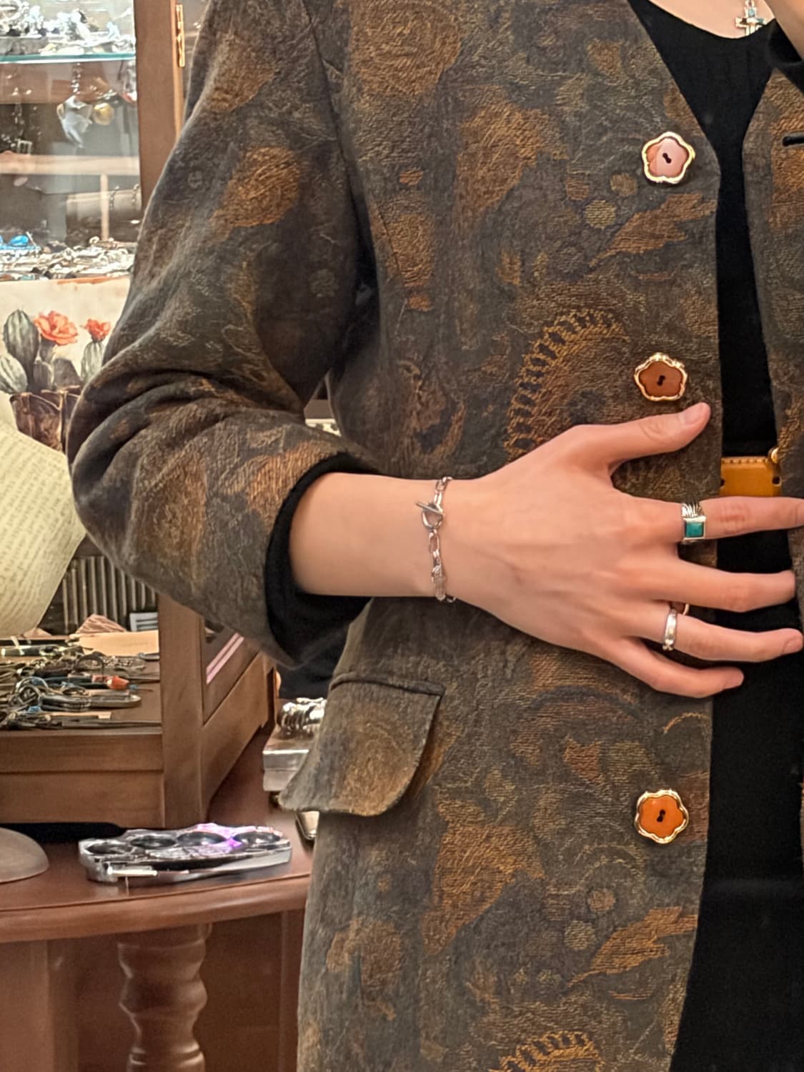 🐰🐻 토곰아비 실버 체인 팔찌 상품이미지4