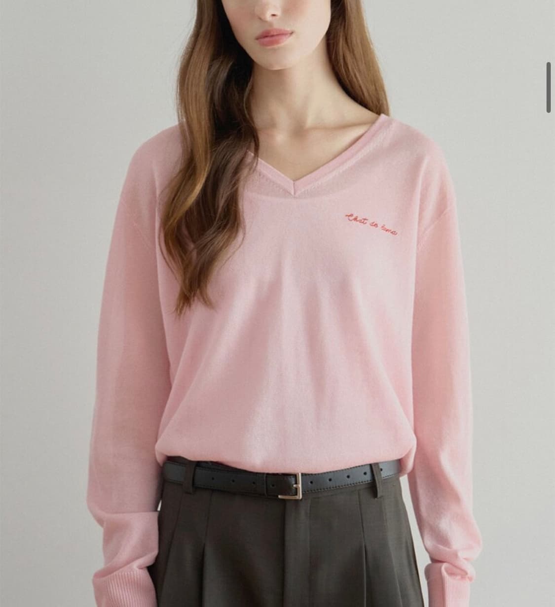 샤드라마 브이넥 니트 상품이미지2