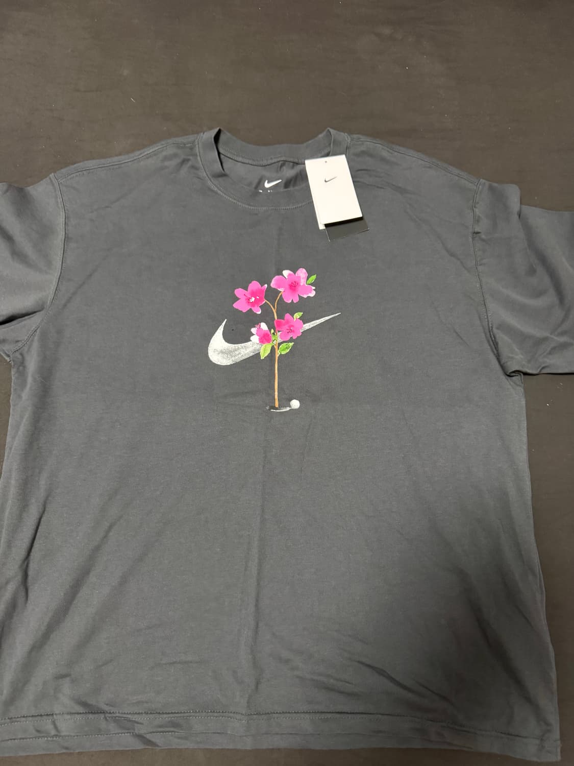 정품새제품 나이키 골프 플라워 골프 반팔티셔츠 2XL 차콜 상품이미지4