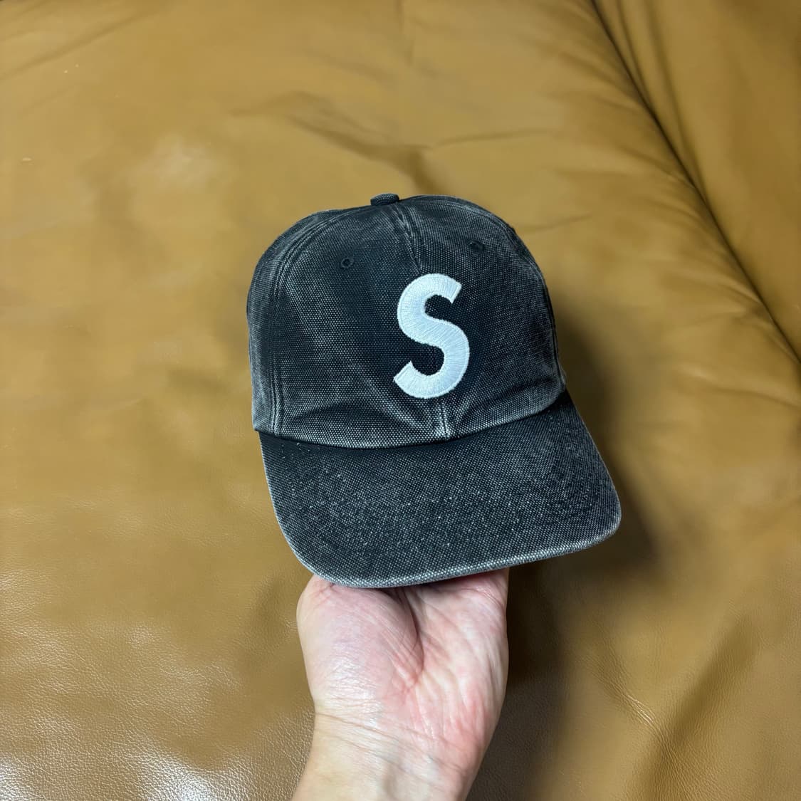 Supreme 슈프림 피그먼트 블랙 S로고 6패널 볼캡 모자 Black 상품이미지2