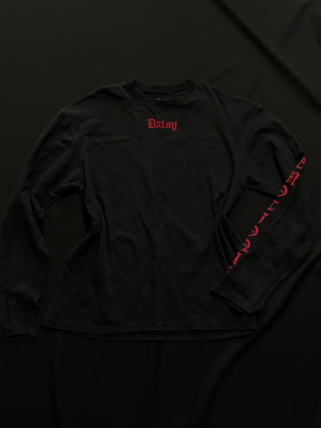 4set)카모 퀼팅 조끼/레터링 롱슬/스냅백 모자/흑청 세트 상품이미지5