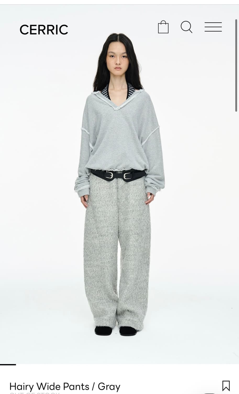 Hairy Wide Pants / Gray 구매합니다! 상품이미지1