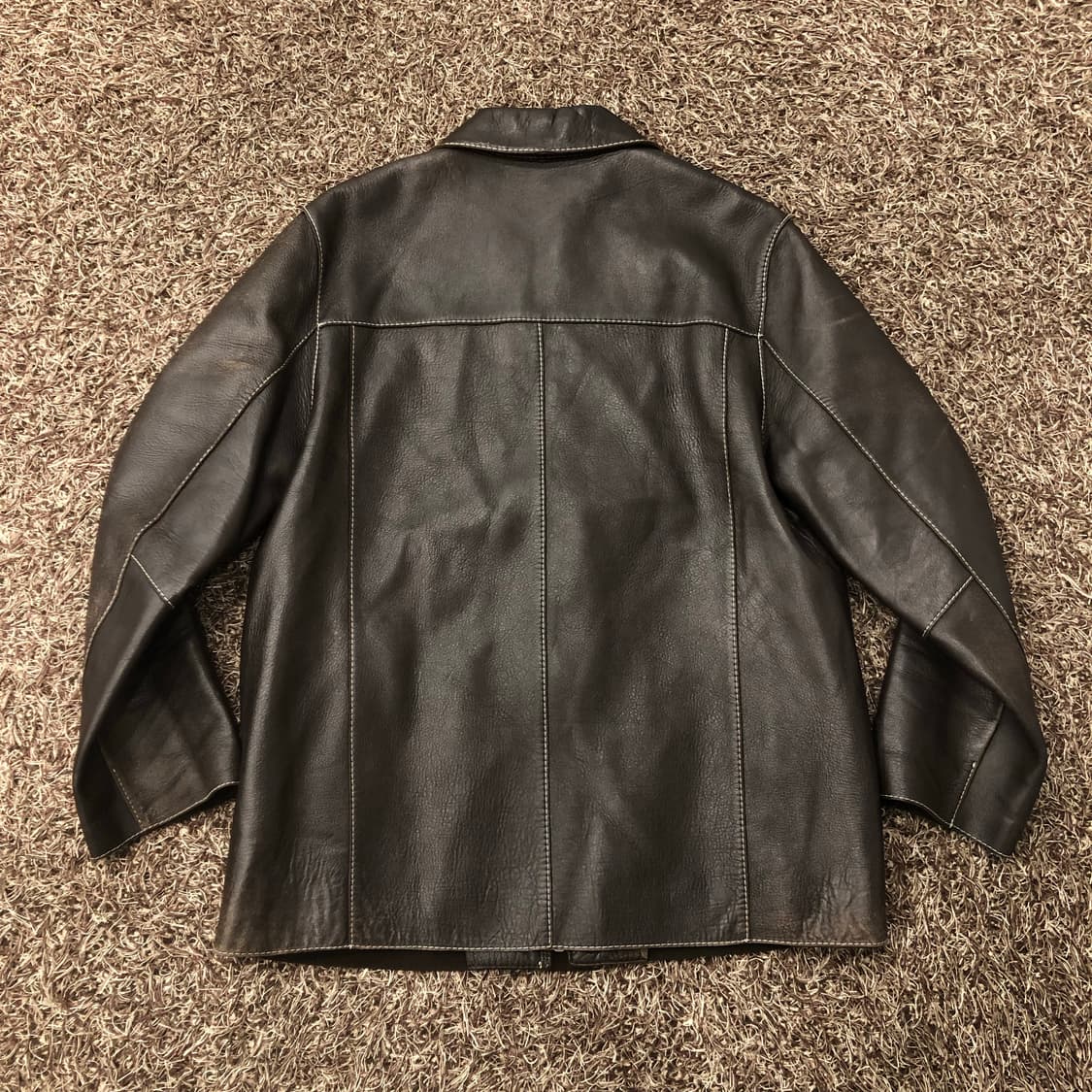 빈티지 양가죽 스티치 집업 레더 가죽 자켓 상품이미지5