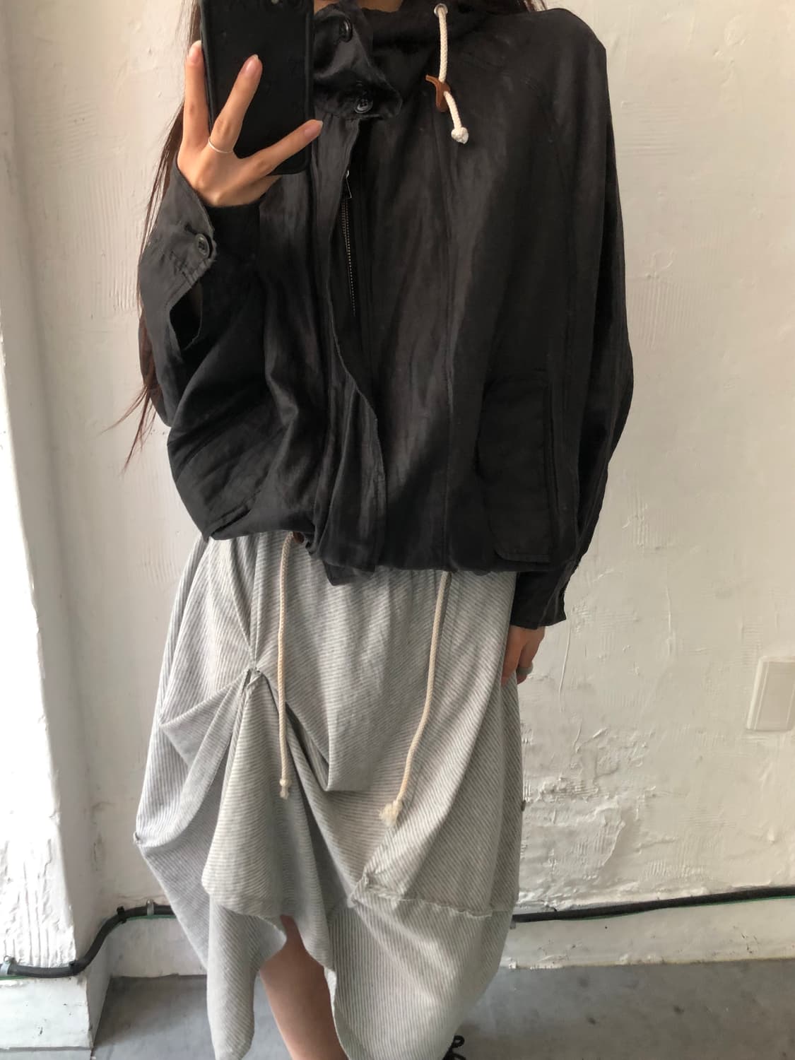 Y’s 요지야마모토 블랙 린넨 혼방 후드 자켓 상품이미지3
