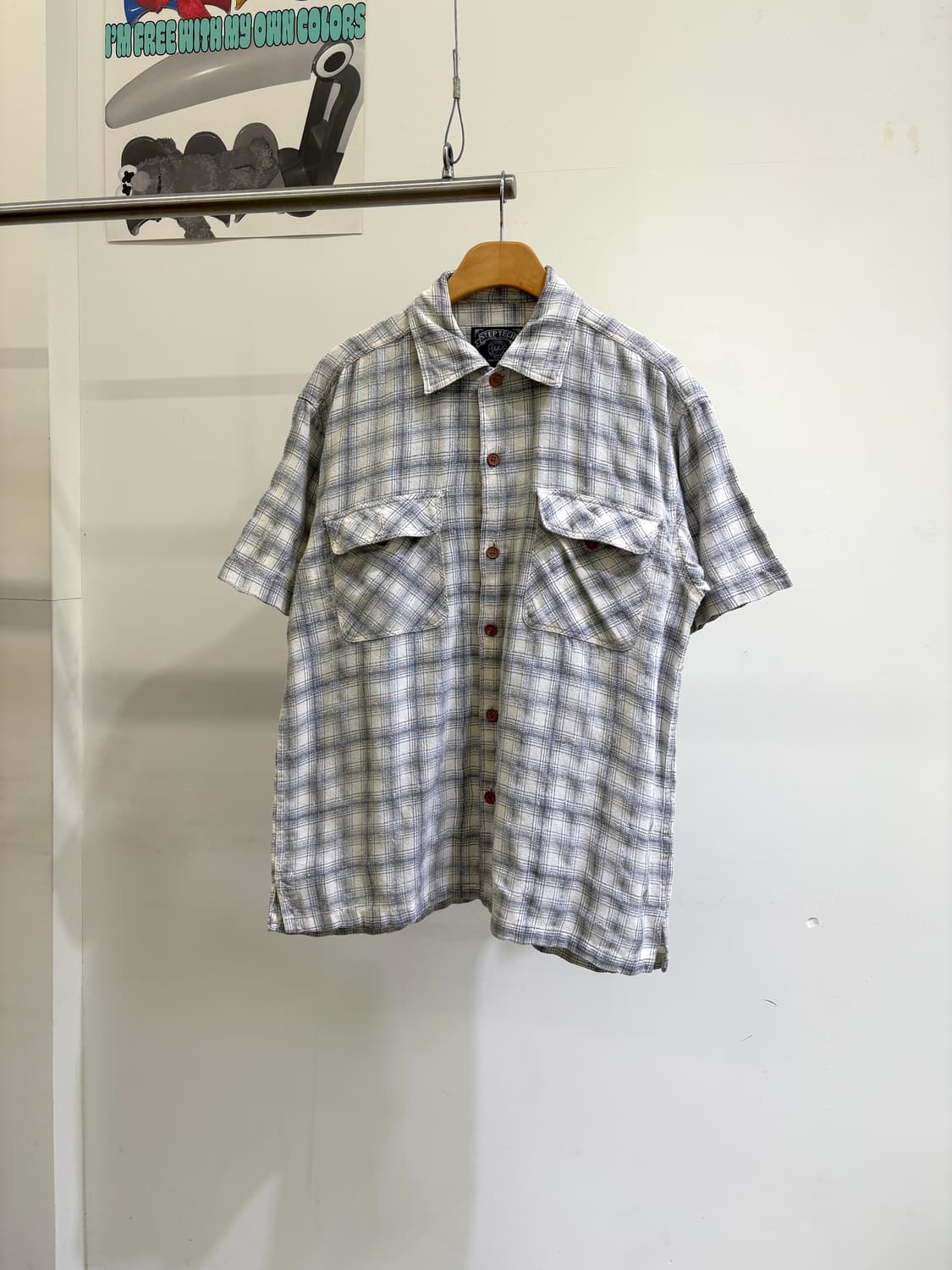 STEPTECH 체크 반팔 셔츠 상품이미지1