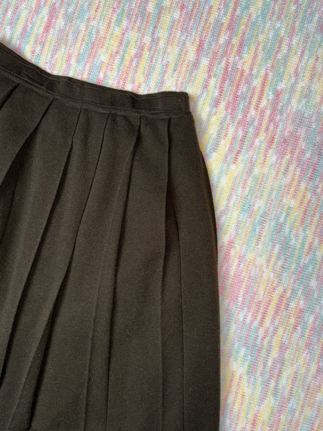 카키브라운 울 니트 스커트 상품이미지2