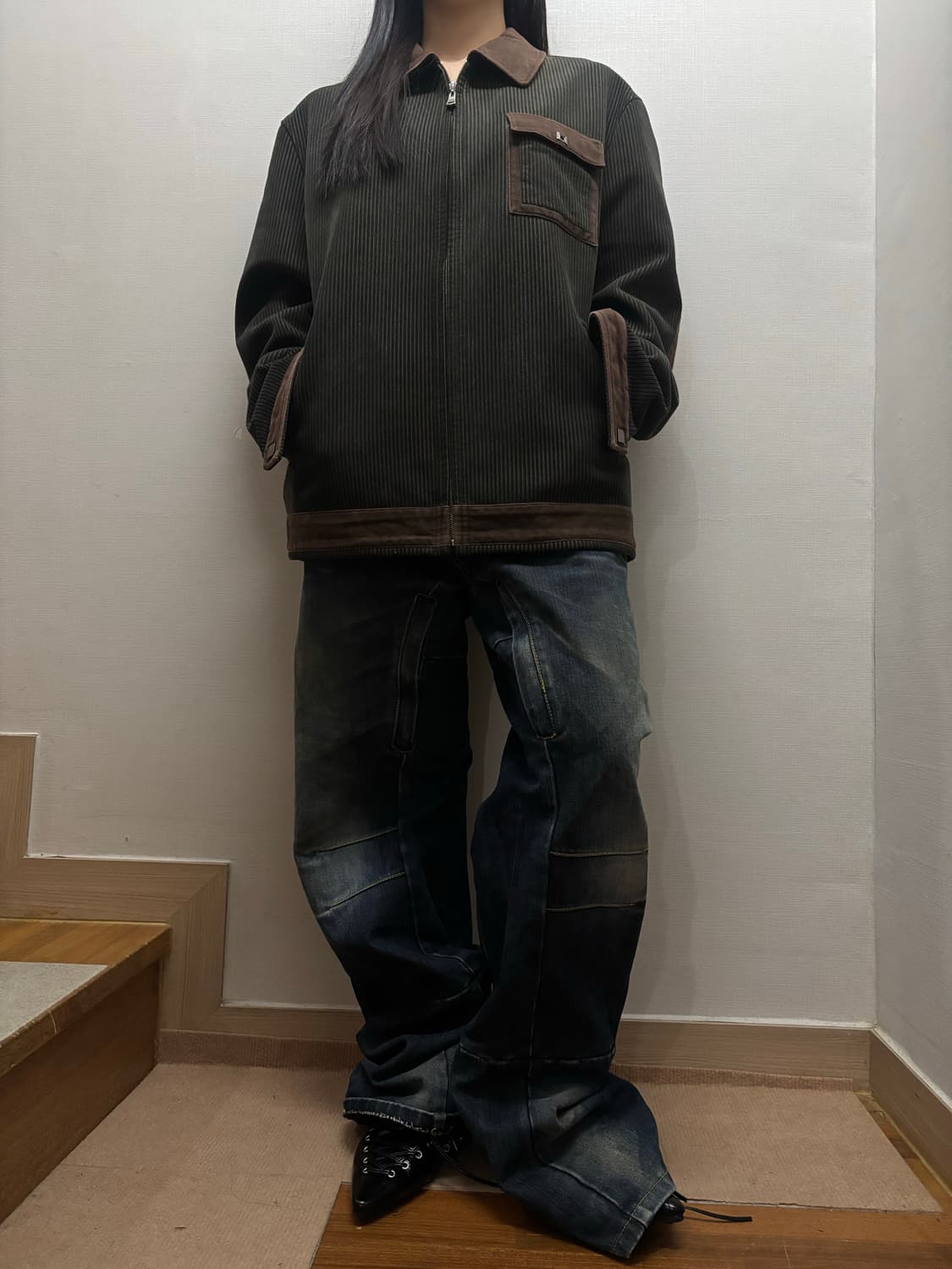 빈티지 카키 코듀로이 자켓 상품이미지4