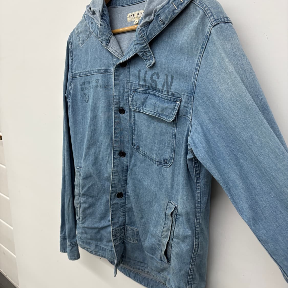 아비렉스 후드 데님  셔츠자켓 남m 상품이미지3