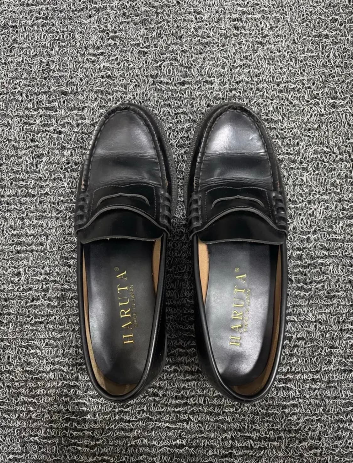 하루타906 블랙 레더 페니 로퍼 소가죽 245 상품이미지1