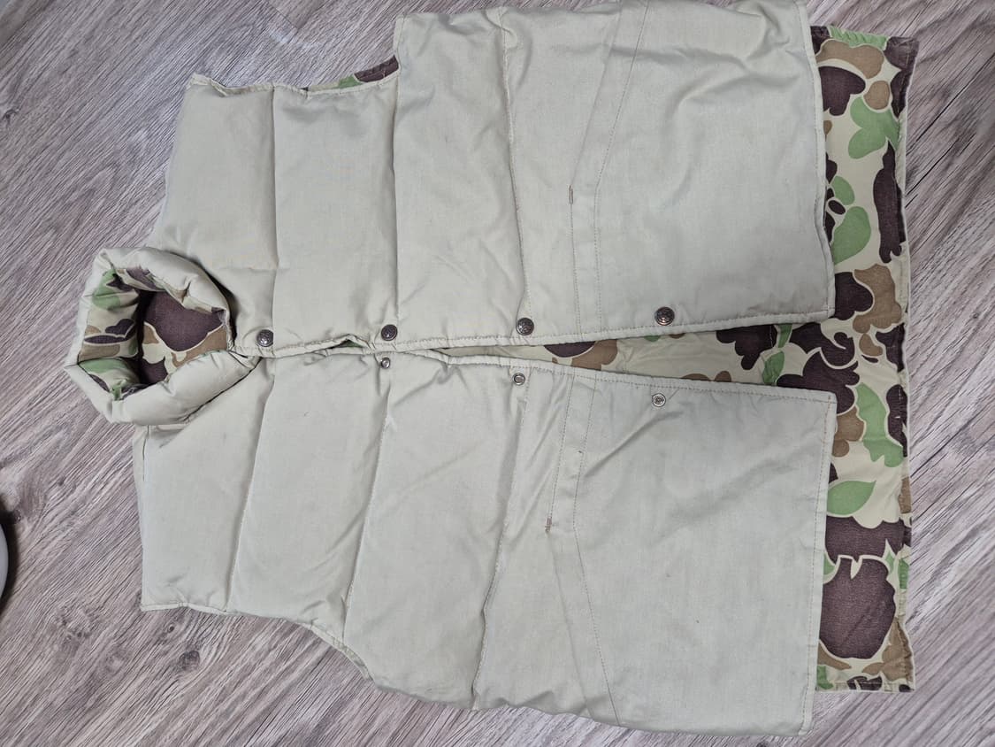 cabelas 헌팅브랜드 80's 빈티지 카모패턴 양면 패딩 조끼 상품이미지6