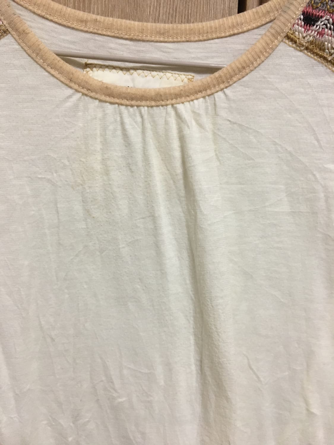 일본 빈티지 보헤미안 스타일 아이보리 반소매 상품이미지3