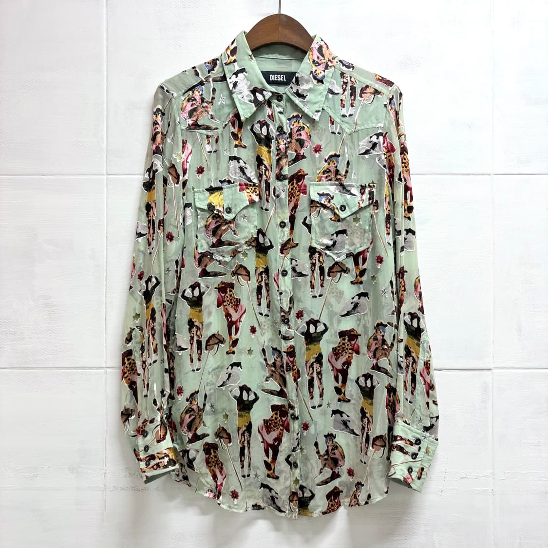 DIESEL 디젤 실크 패턴 블라우스  상품이미지1