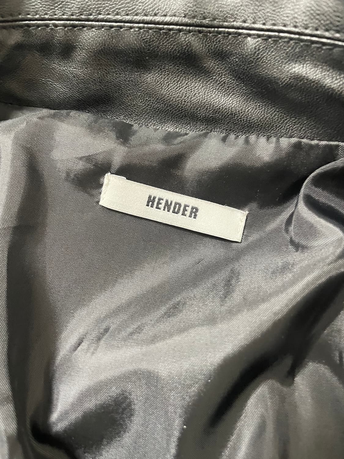 빈티지9. HENDER 가죽자켓 버튼 포인트 레더 라이더 상품이미지3