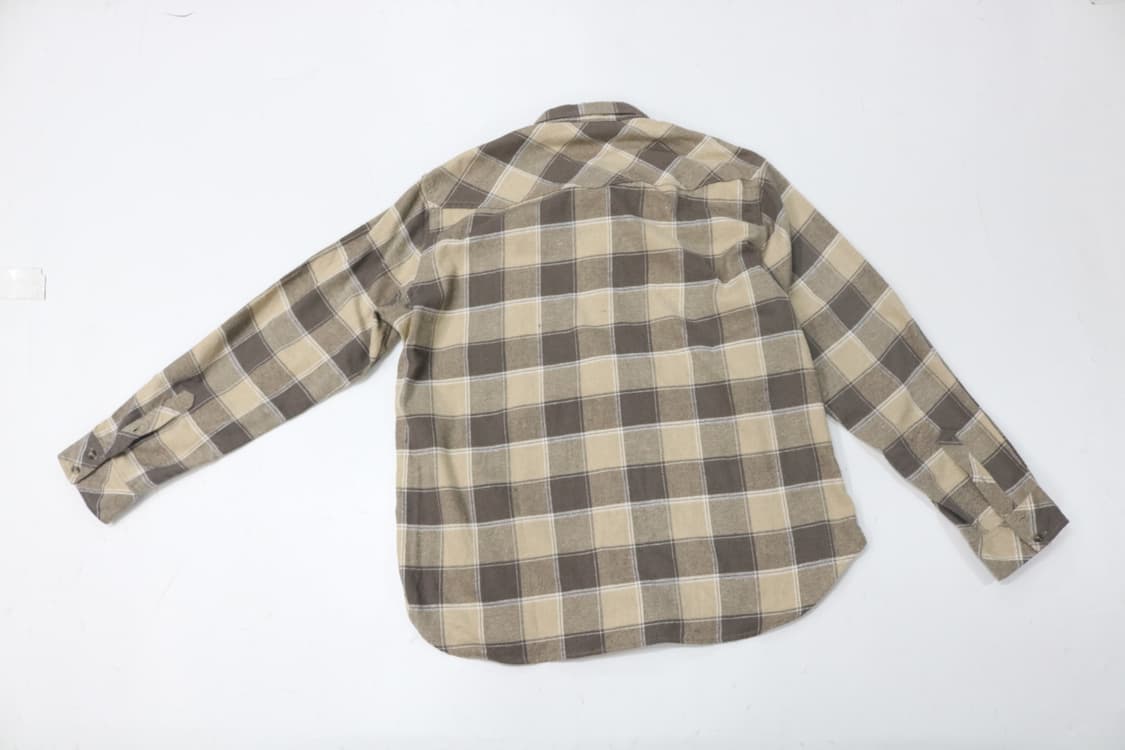 Valman 발만 웨스턴 디테일 샌드 브라운 빅체크 플란넬 셔츠 상품이미지7