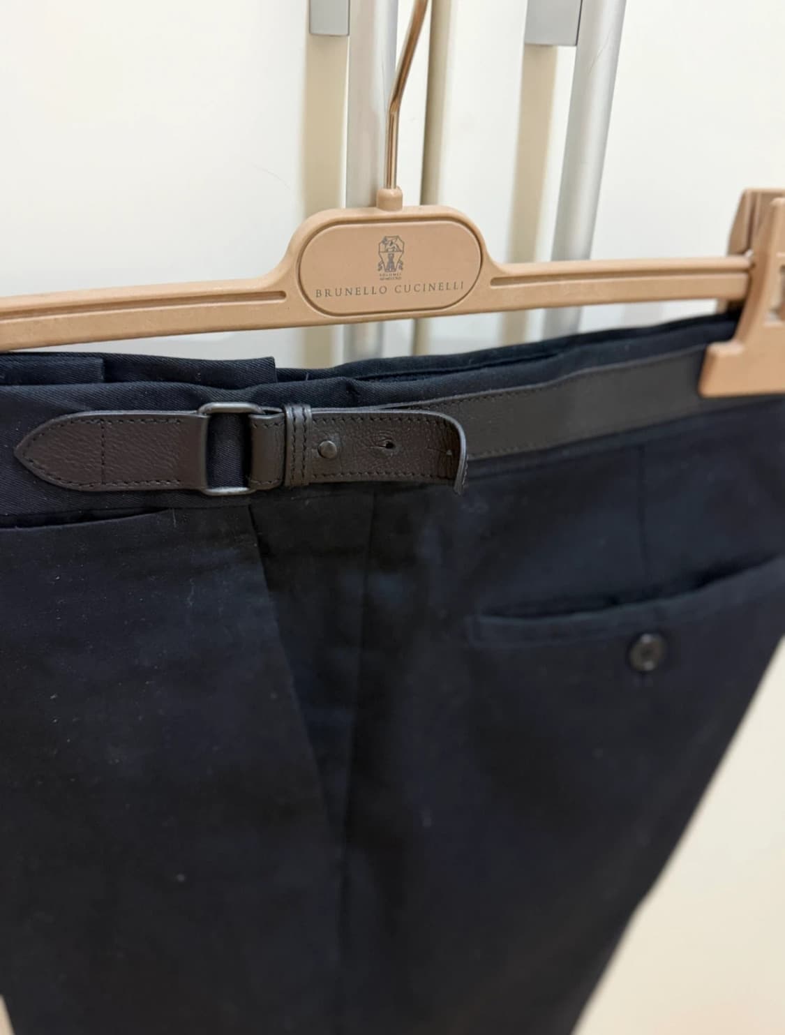 에르메스 레더 스트랩 팬츠 블랙 상품이미지1