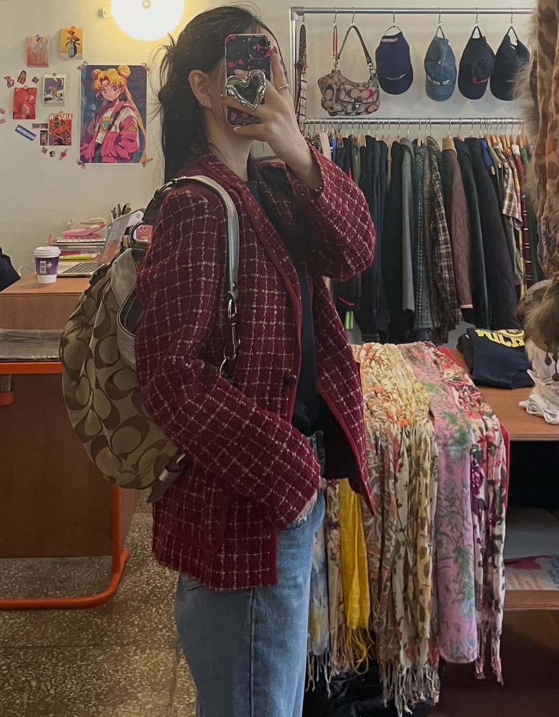 버건디 트위드 자켓 [무배] 상품이미지1