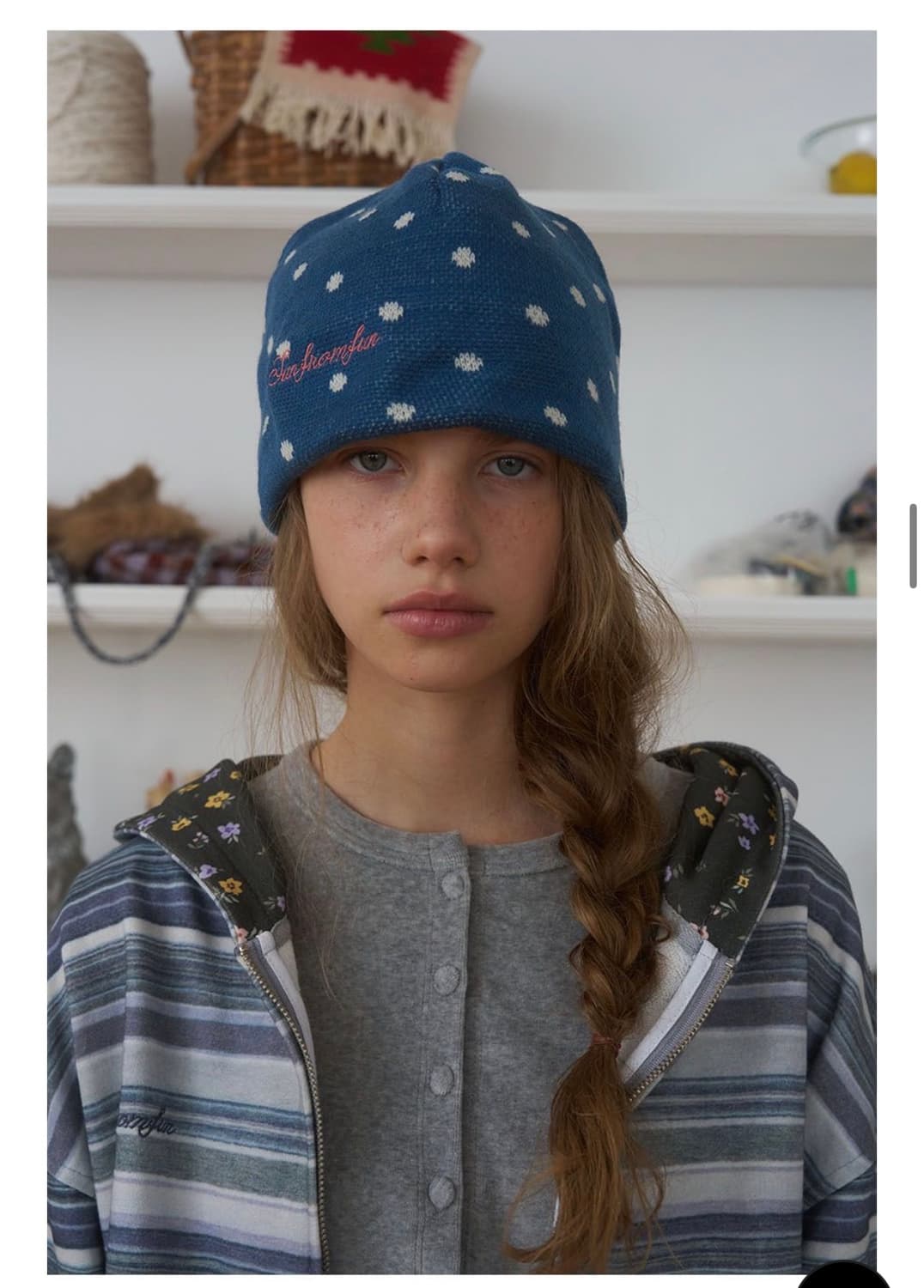 펀프롬펀 Dot Jacquard Beanie, Deep Blue 상품이미지1