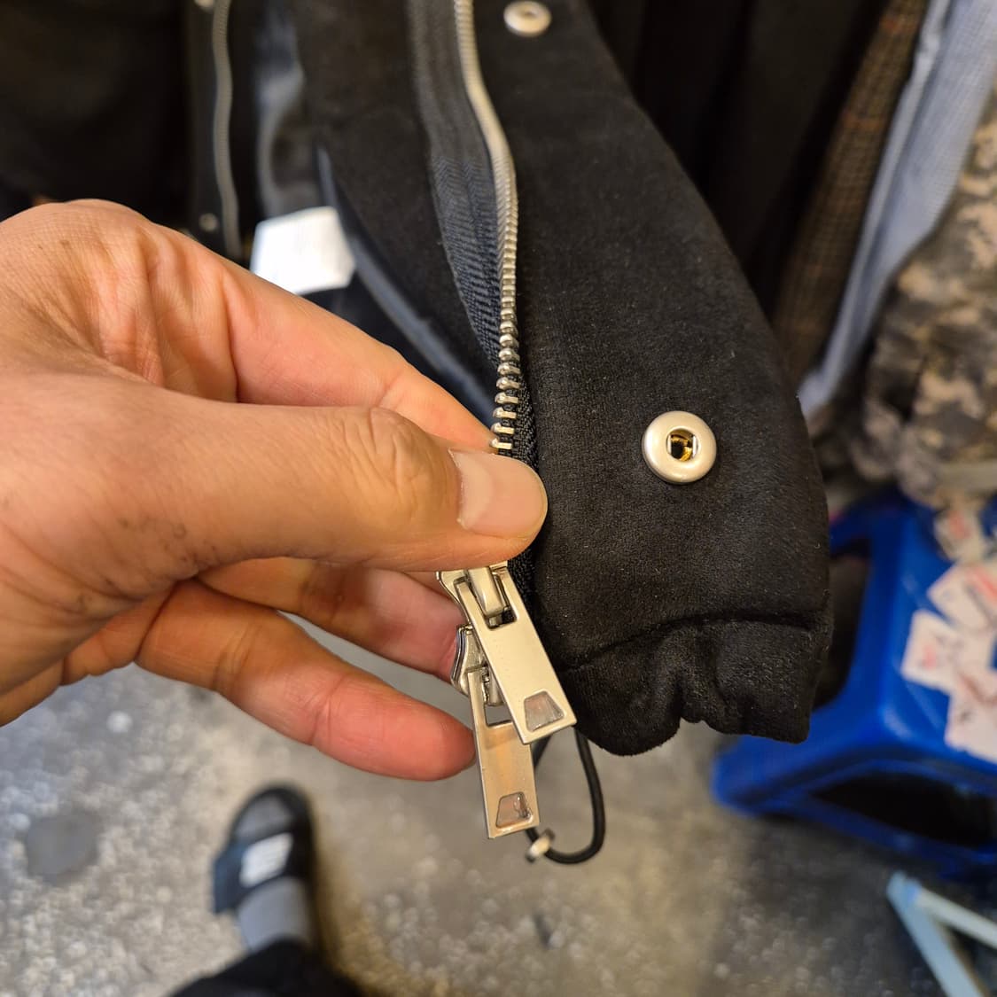 M 차이나카라 블랙 오버핏 스웨이드자켓 상품이미지5