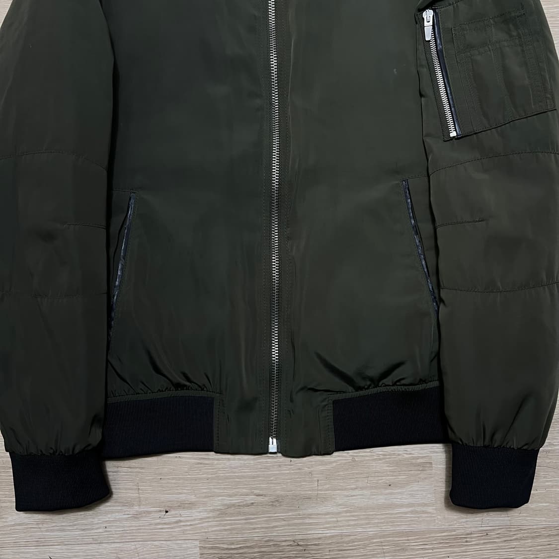 자라 맨 포켓 MA-1 항공점퍼 봄버자켓 [카키] M/95 상품이미지3